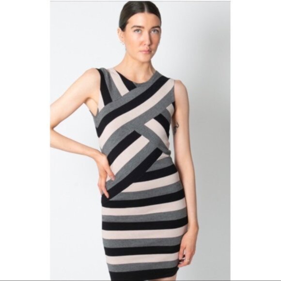 Ted Baker London Caligo Striped Bodycon Dress Size 2 - Picture 1 of 13